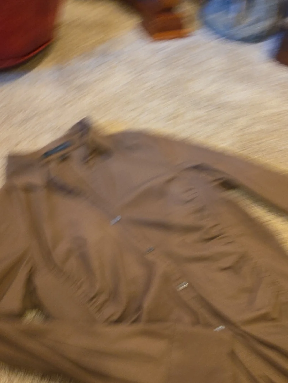 Express Brown Ruched-Side Button Down Shirt - Picture 3 of 5
